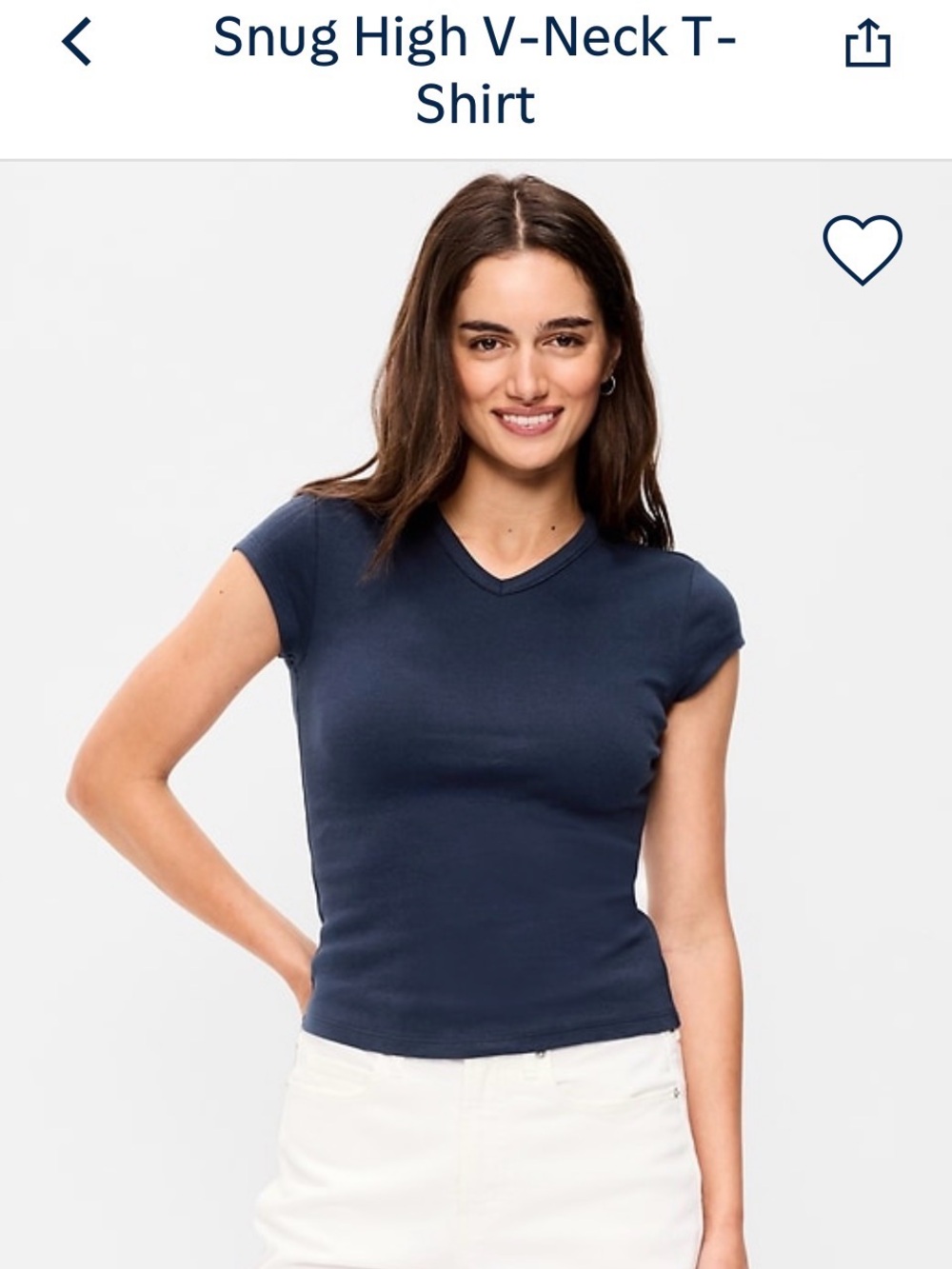 BNWT Old Navy Snug High V-Neck T-Shirt - Navy